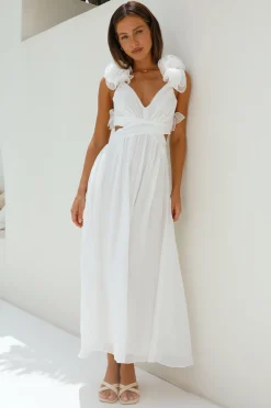 Whimsical Romance Midi Dress White