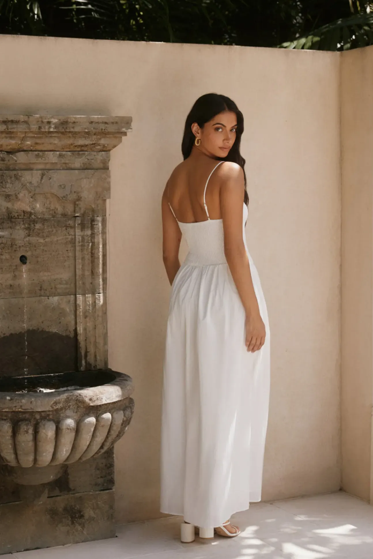 Whispering Willow Maxi Dress White