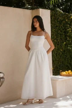 Whispering Willow Maxi Dress White