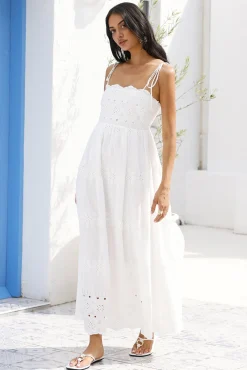 Whispers of Spring Maxi Dress White