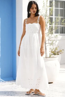 Whispers of Spring Maxi Dress White