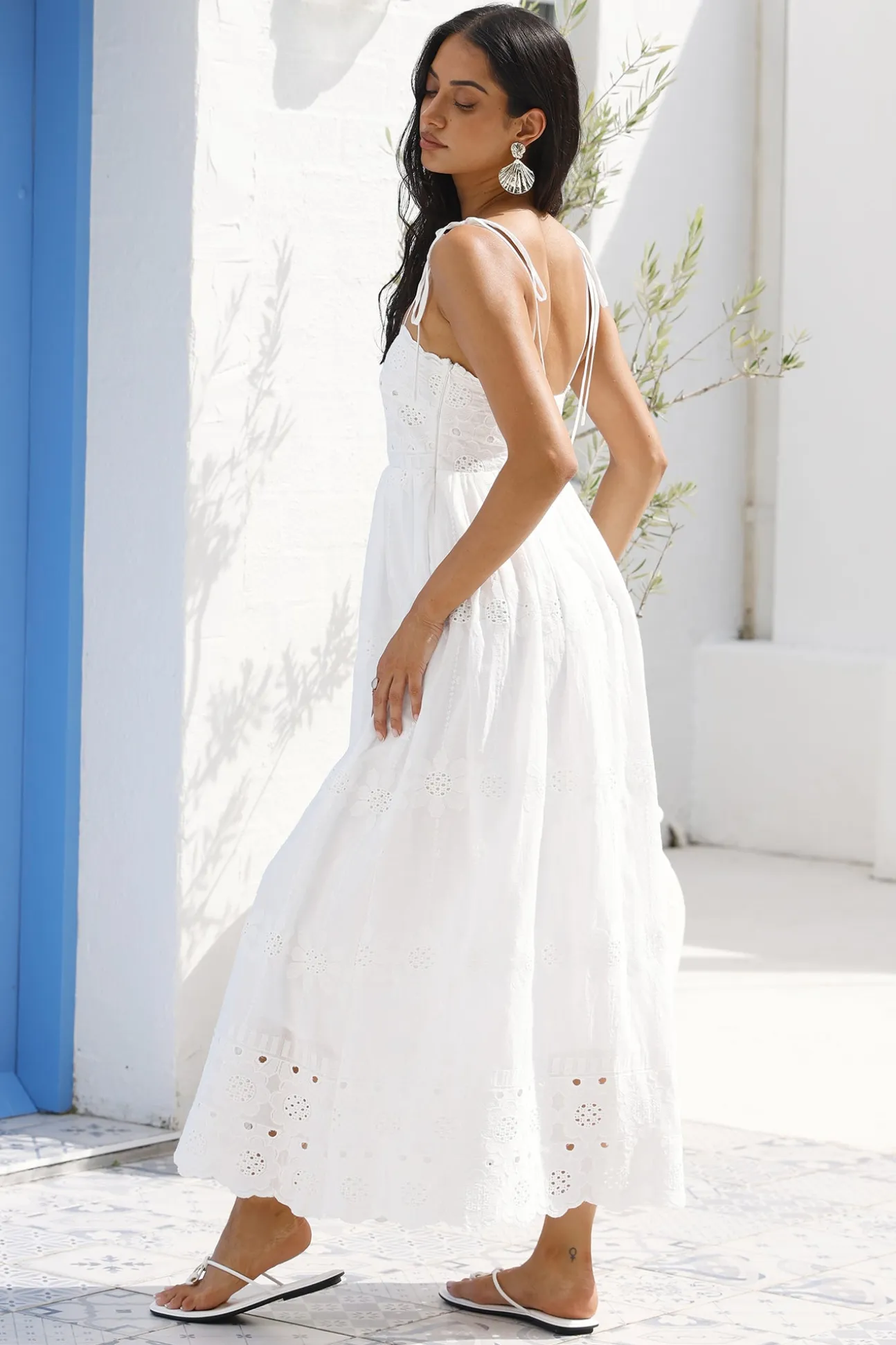 Whispers of Spring Maxi Dress White