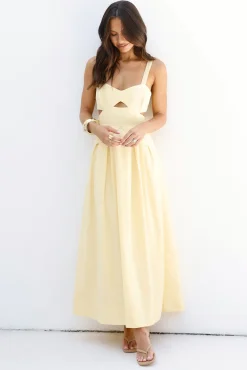 Wild Dahlia Maxi Dress Yellow