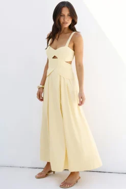 Wild Dahlia Maxi Dress Yellow