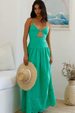 Winery On The Coast Maxi Dress Green
