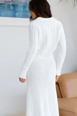 Winter Bliss Knit Cardigan White