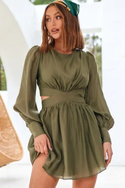 Wish From The Heart Dress Olive