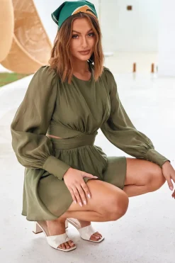 Wish From The Heart Dress Olive