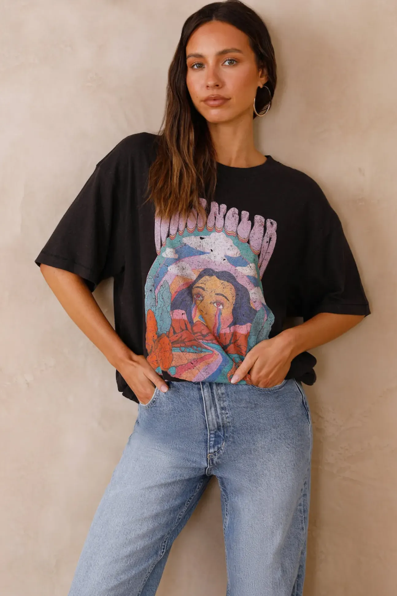 WRANGLER Slouch Tee Rainbow Tears