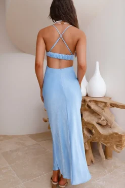 Writing In The Sky Maxi Dress Blue