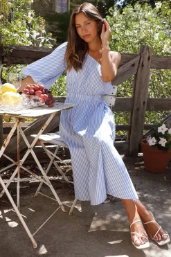 Writing In The Sky Midi Dress Blue