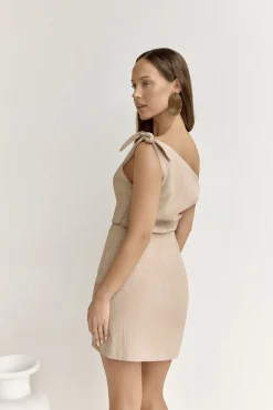 Xanthe Kisses Mini Dress Beige
