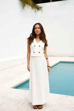 Yolanda Maxi Skirt White