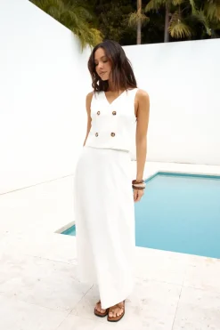 Yolanda Maxi Skirt White
