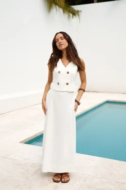 Yolanda Maxi Skirt White