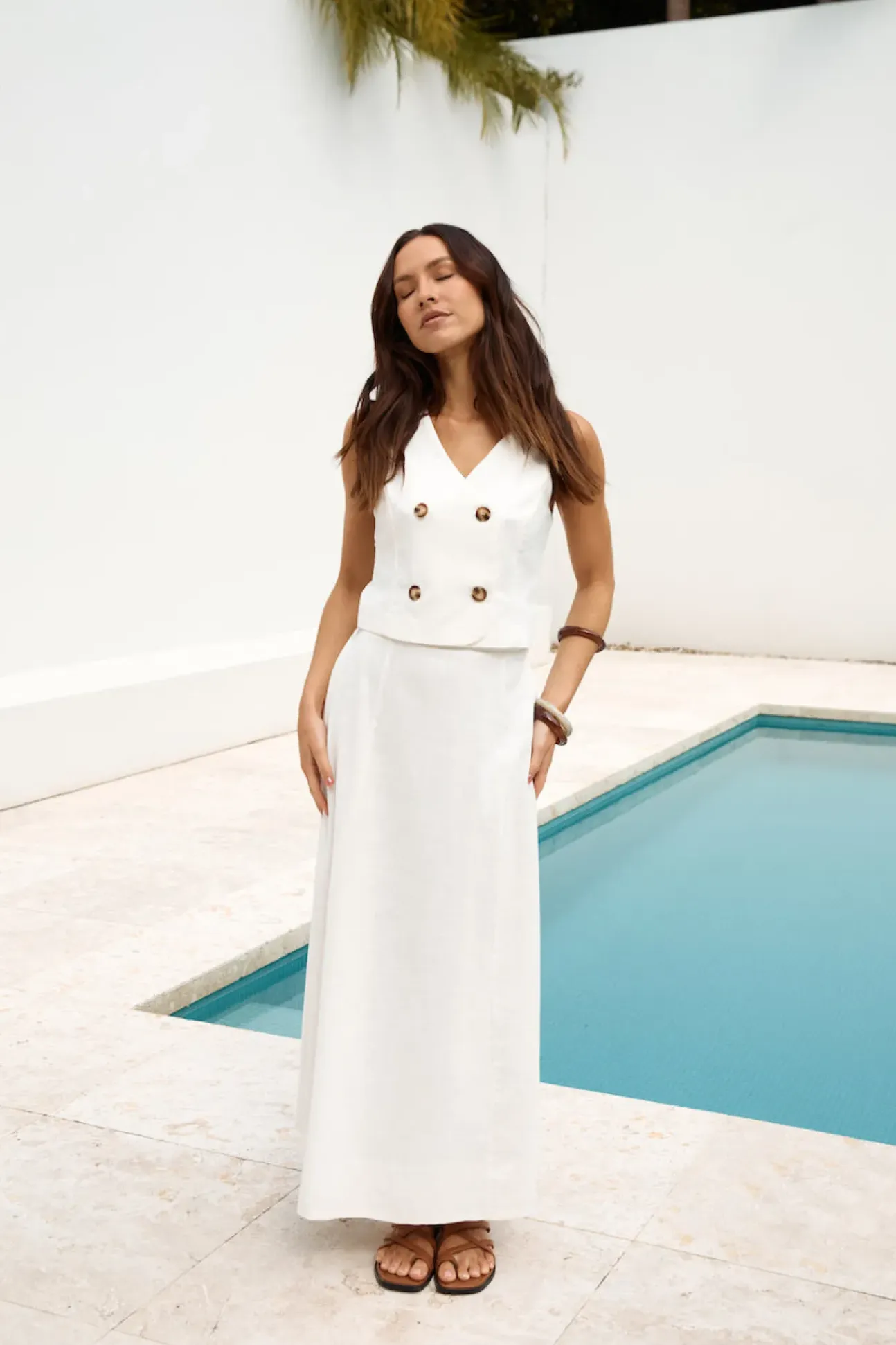 Yolanda Maxi Skirt White