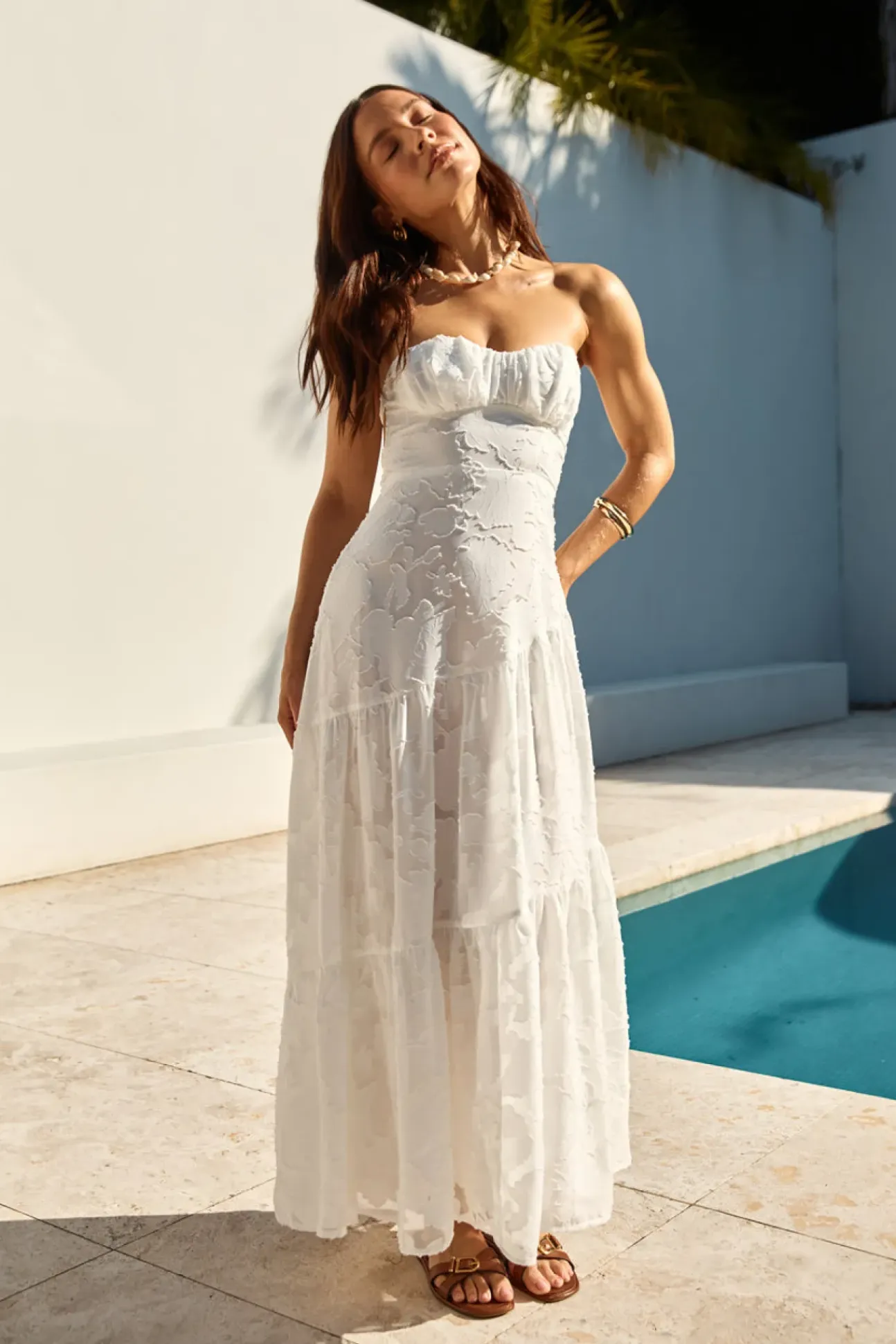 You and Me Strapless Maxi Dress White
