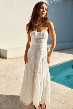 You and Me Strapless Maxi Dress White