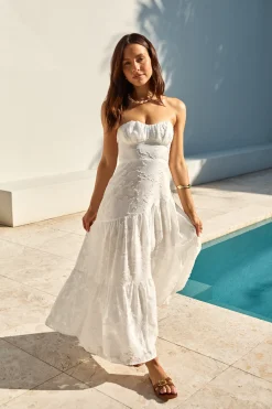 You and Me Strapless Maxi Dress White