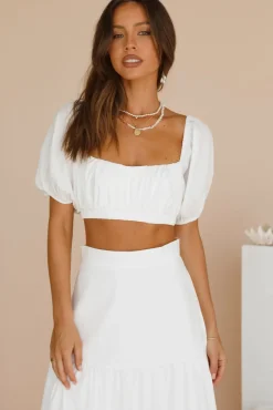 Yours For The Day Crop Top White
